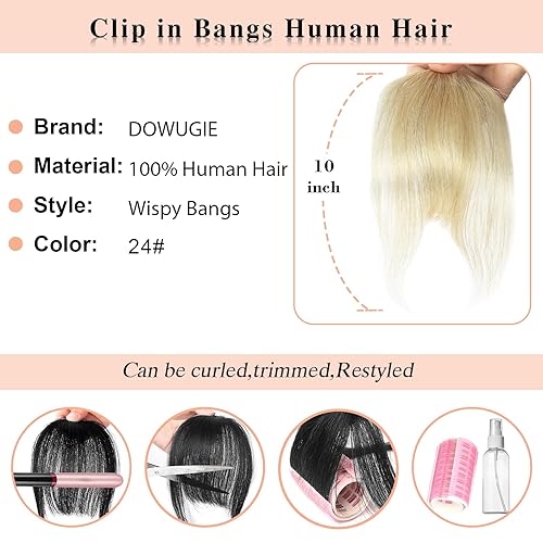 Miniatura 2 de Flequillo con clip, extensiones de cabello humano real, flequillo falso con clip, extensiones de cabello ondulado con extensiones para el cabello