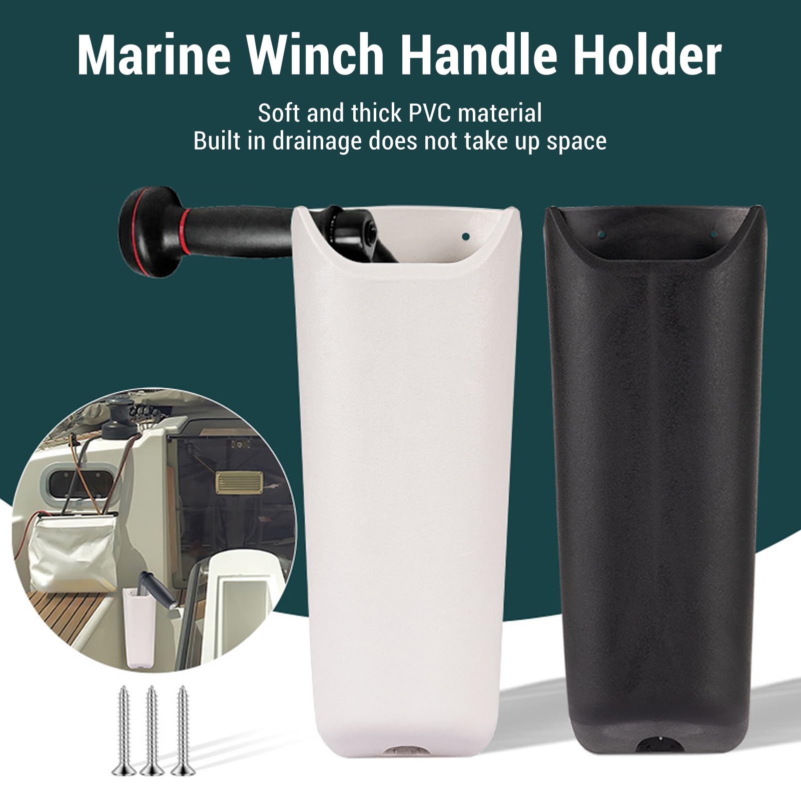 Ejoyous Porte-Manivelle de Winch, Poche à Manivelle de Winch en PVC, Boîte de Rangement pour de Marine, pour Yachts et Bateaux