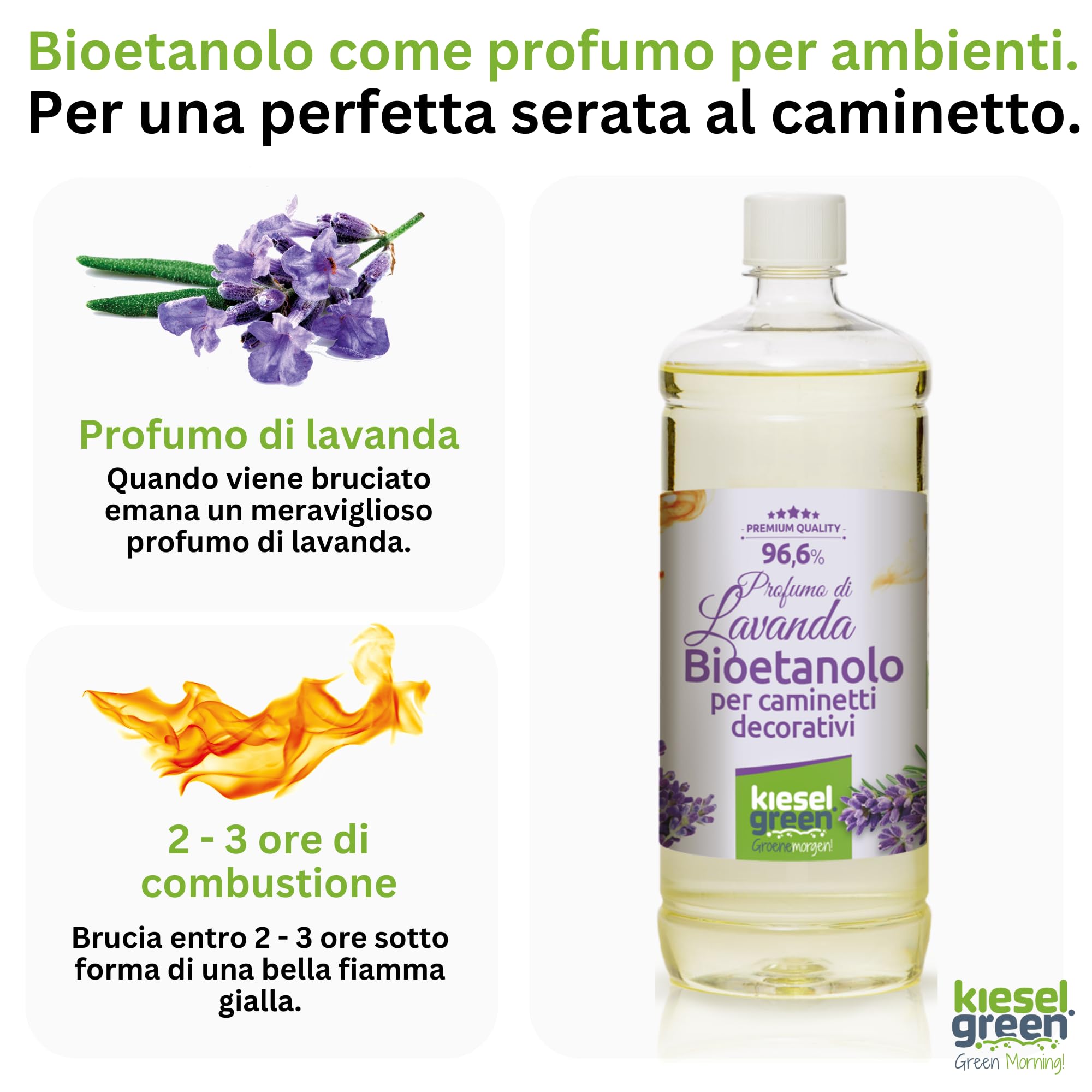 Bioetanolo 6 x 1 litro con Fragranza per Caminetto a Etanolo – Bio-etanolo profumato per Ambienti, molte Fragranze - Profumo per Caminetto a bioetanolo da Interno o da Tavolo L