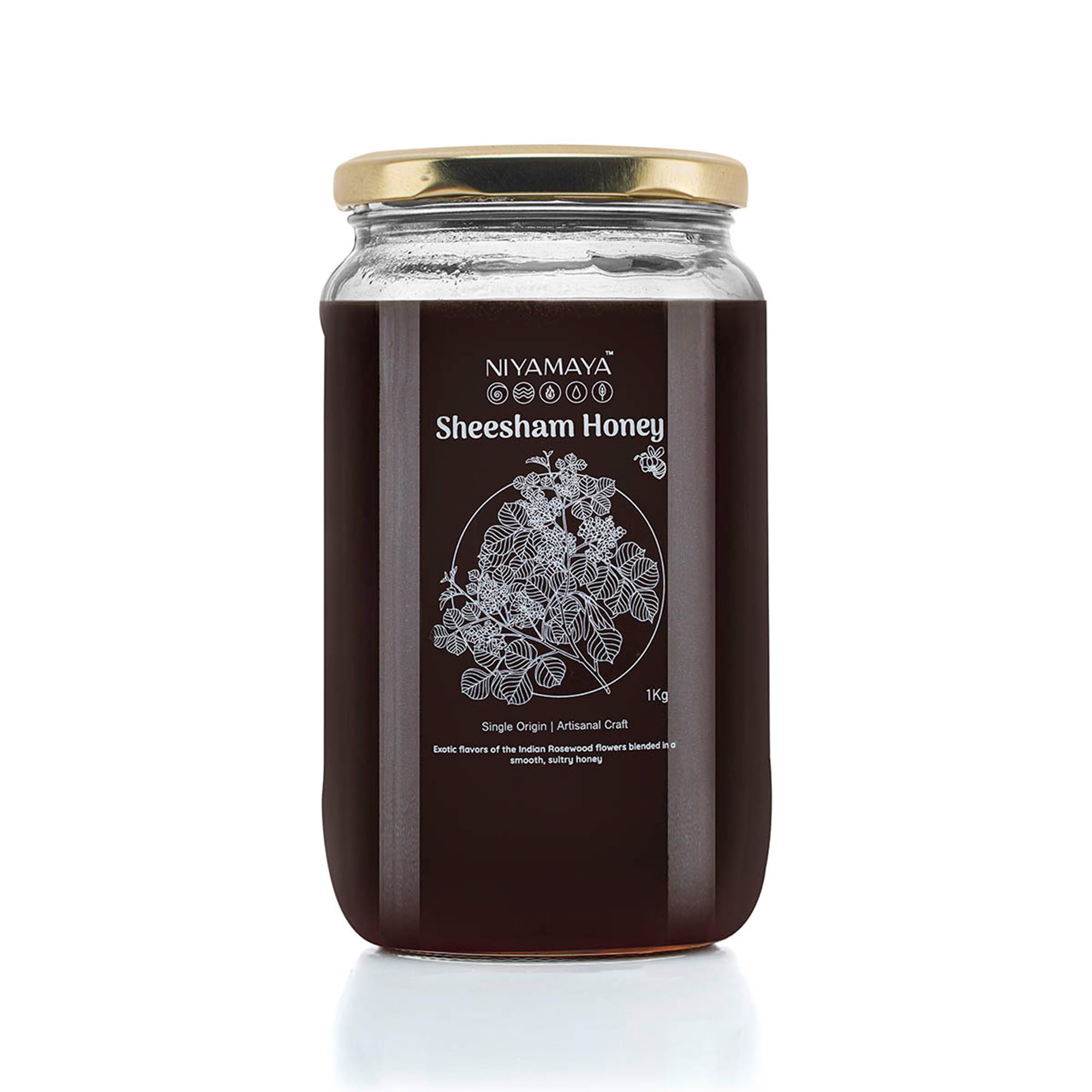 NIYAMAYA Sheesham Honey 1 kg Jar | 100% Pure Honey | Unprocessed Natural Sheesham Shahad | No Added Sugar No Adulteration