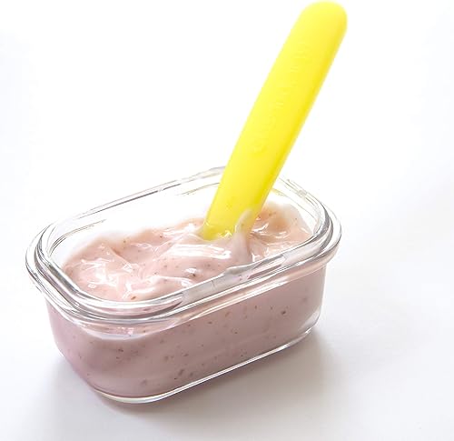 Miniatura 7 de GLASSLOCK Yum Yum - Juego de 9 recipientes de almacenamiento de comida para bebés, herméticos, a prueba de derrames, con cuchara de silicona de 5.1