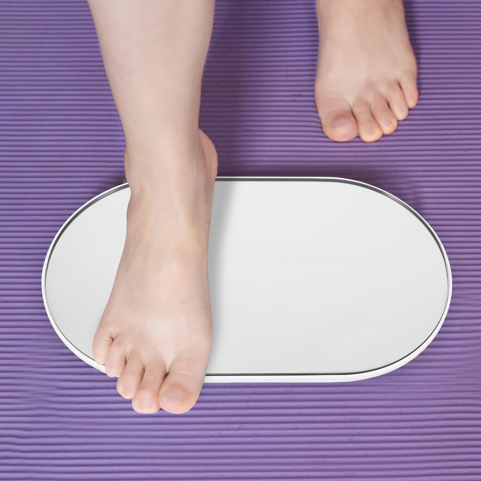 GANAZONO Báscula Digital Diseño Portátil y Elegante para Peso Corporal y Superficie de Vidrio Templado Pantalla Fácil de Leer para Uso en Salud y Fitness