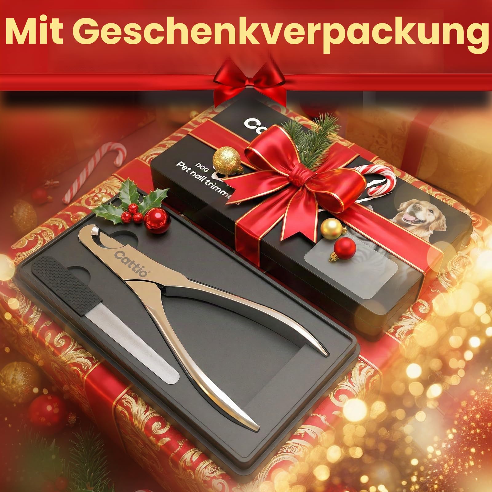 Professioneller Nagelknipser für große Hunde – scharf, langlebig und sicher. Robuster Haustier-Nagelschneider mit ergonomischem Design. Hunde-Nagelschneider (Hundeklauenknipser-Set (Glänzend))