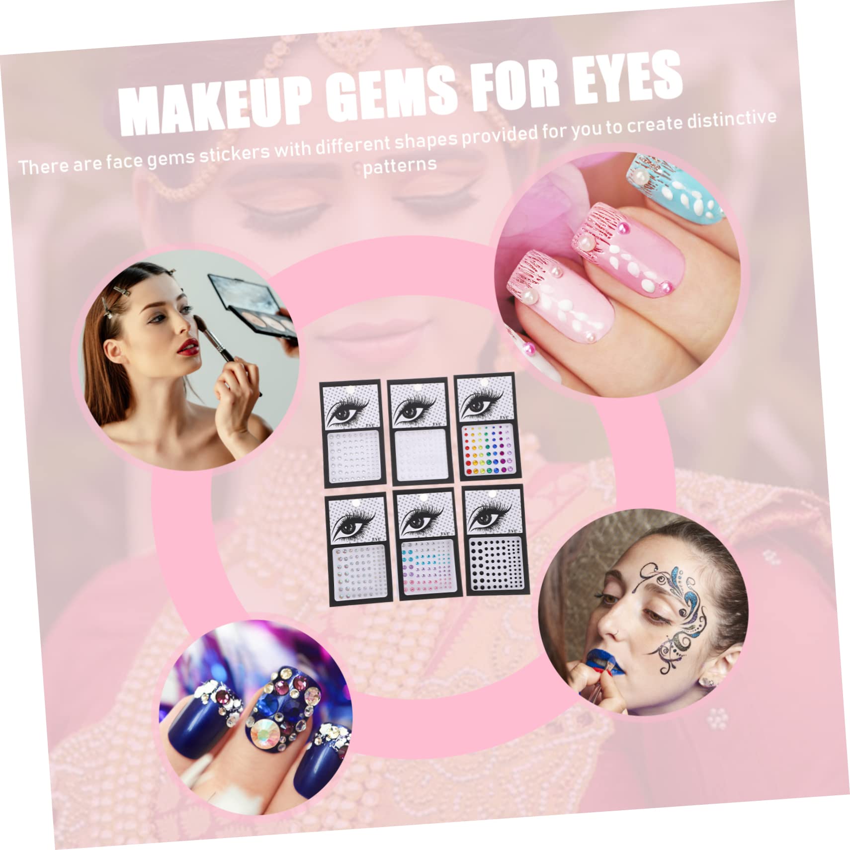 4 Set Di Gemme Per Gli Occhi Per Il Trucco Adesivi Gioiello Per Il Viso Adesivi Lucidi Per La Decorazione Del Corpo E Dellabbigliamento 6 Fogli * 4