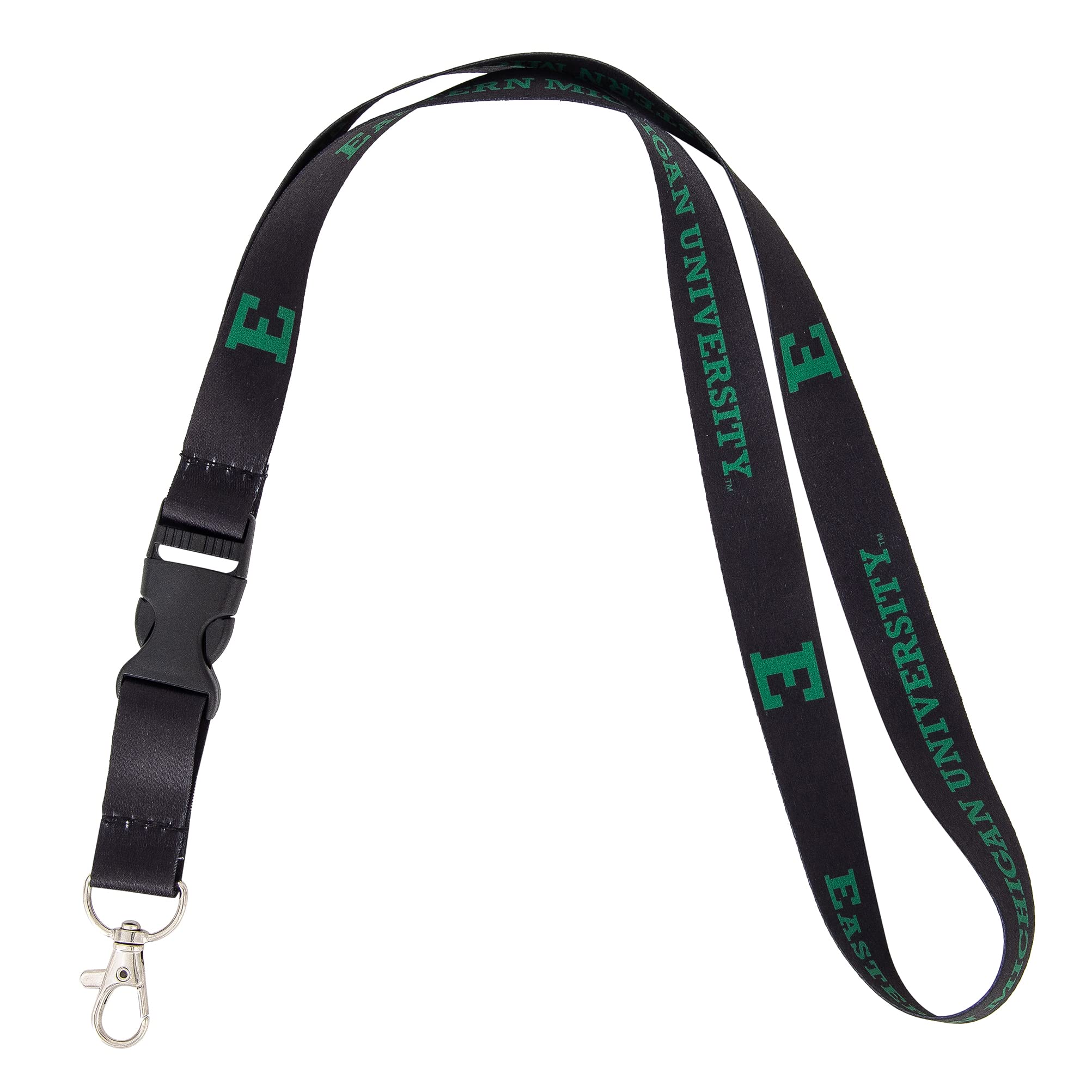 Desert Cactus Eastern Michigan University Lanyard EMU Eagles Car Keys ID Badge Holder Keychain Detachable Breakaway Snap Buckle (Black)