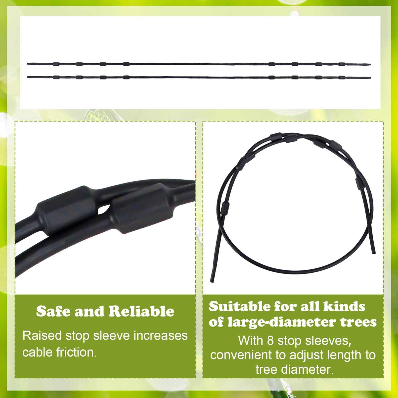 Summit Cables de repuesto – Correas trenzadas de acero para soporte de árbol de 69 pulgadas | Resistentes y fáciles de instalar, accesorios de soporte para árbol de caza con revestimiento