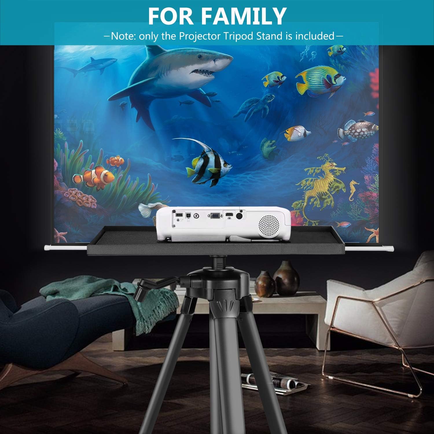 Neewer Aluminum Tripod Projector Stand, Adjustable Laptop Stand, Computer Stand with Plate and Carry Bag, Adjustable Height 18-47.6inches for Projectors/Laptops/Photography/DJ Equipment (Black)