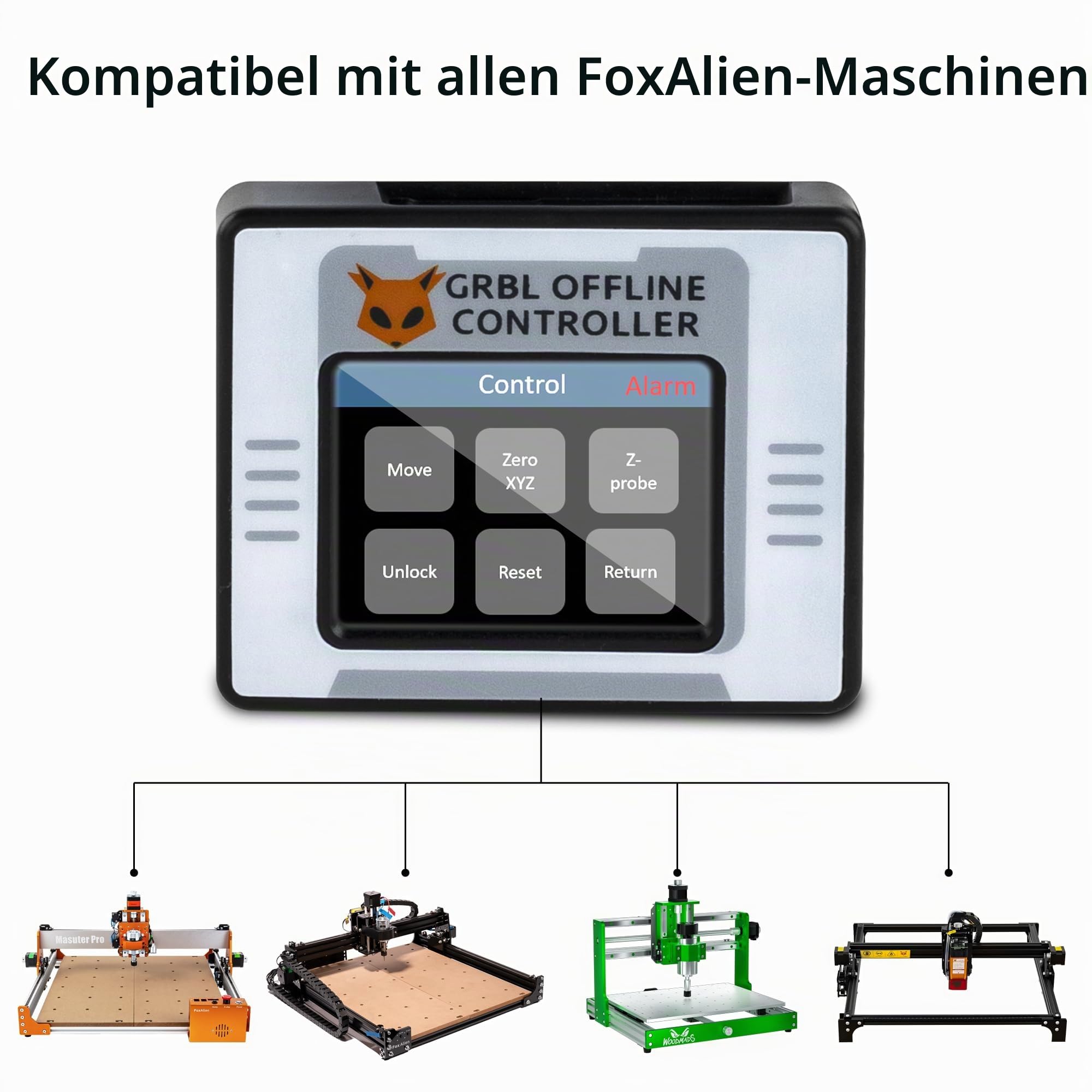 FoxAlien CNC Offline Steuermodu für Masuter Pro und Masuter 3, Offline Steuerungsmodul mit Touchscreen LCD GRBL Steuerung für FoxAlien CNC Router Graviermaschine