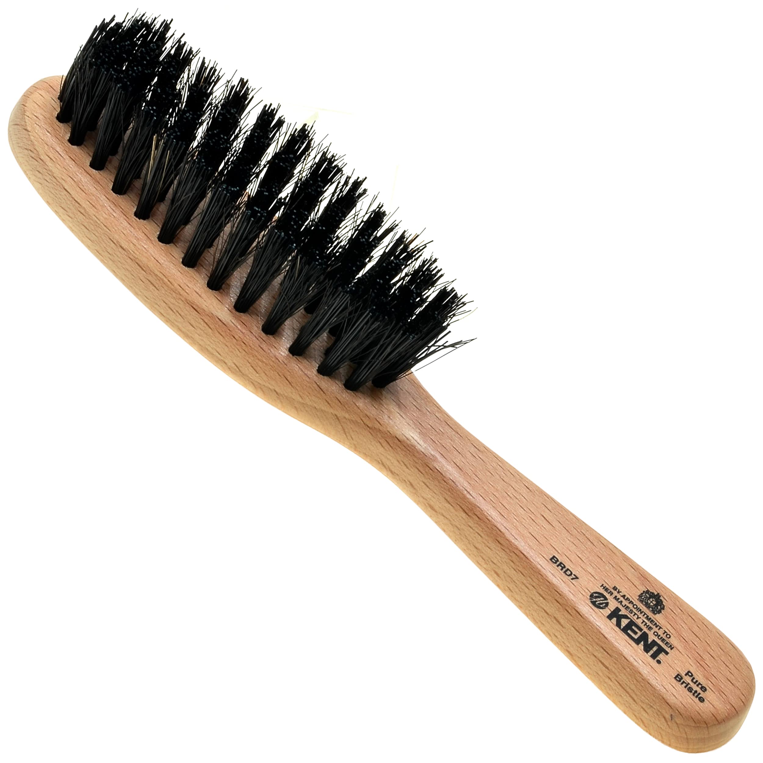 Kent BRD7 Horsehair and Nylon Blend Soft Beard Brush for Men for Flawless Shaping and Grooming, Ergonomic Grip Beechwood Handle, for Mustache and