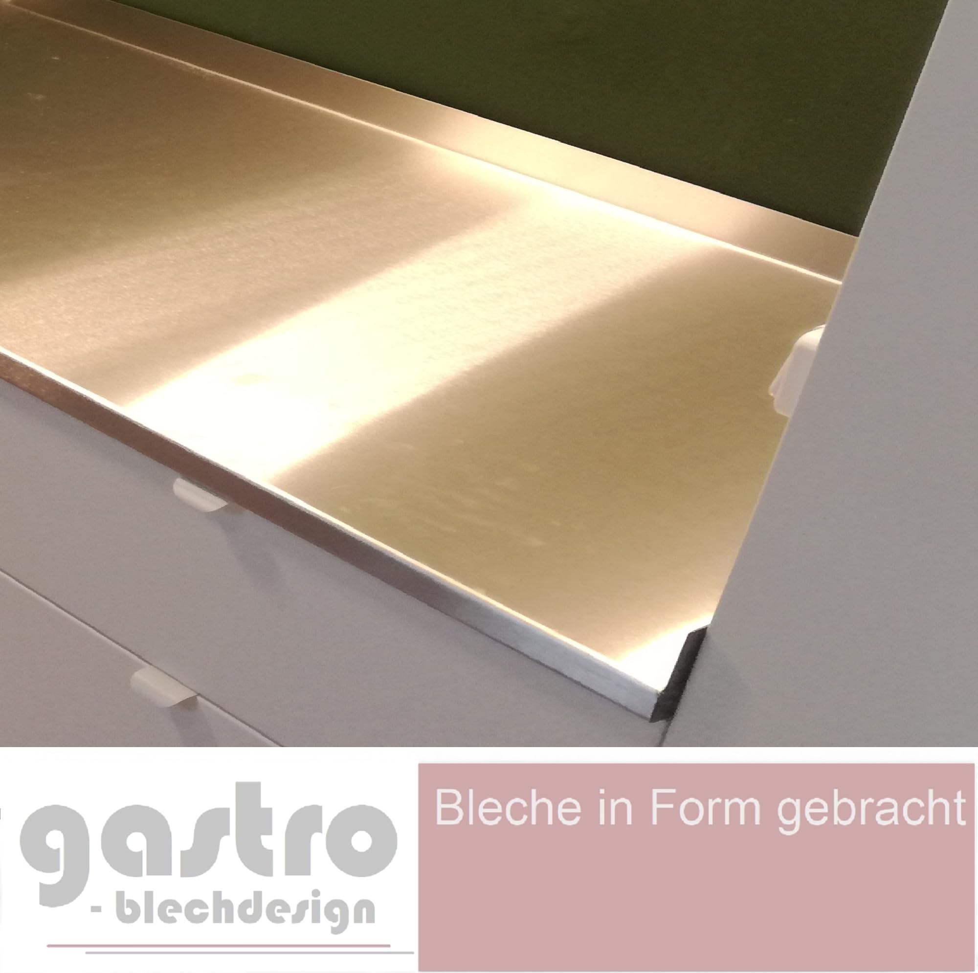Edelstahl Arbeitsplatte mit Aufkantung| Edelstahl Arbeitstisch k240 geschliffen 1mm stark| Küchenarbeitsplatte | Abdeckung für 60 cm breite Trägerplatte 3 cm stark | Länge: 210 cm (2100mm) lang