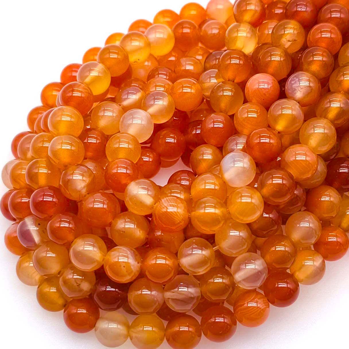 Oameusa6mm Natural Agate Round Beads, 1 Strand (15 inches), Multicolor, DIY Jewelry Making, 59-62 Beads per Strand