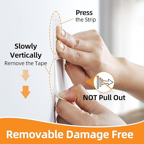 Miniatura 4 de Summerbrite Tiras para colgar cuadros resistentes, sin daños, para colgar cuadros, kit para colgar cuadros, ganchos para colgar sin clavos, tiras de