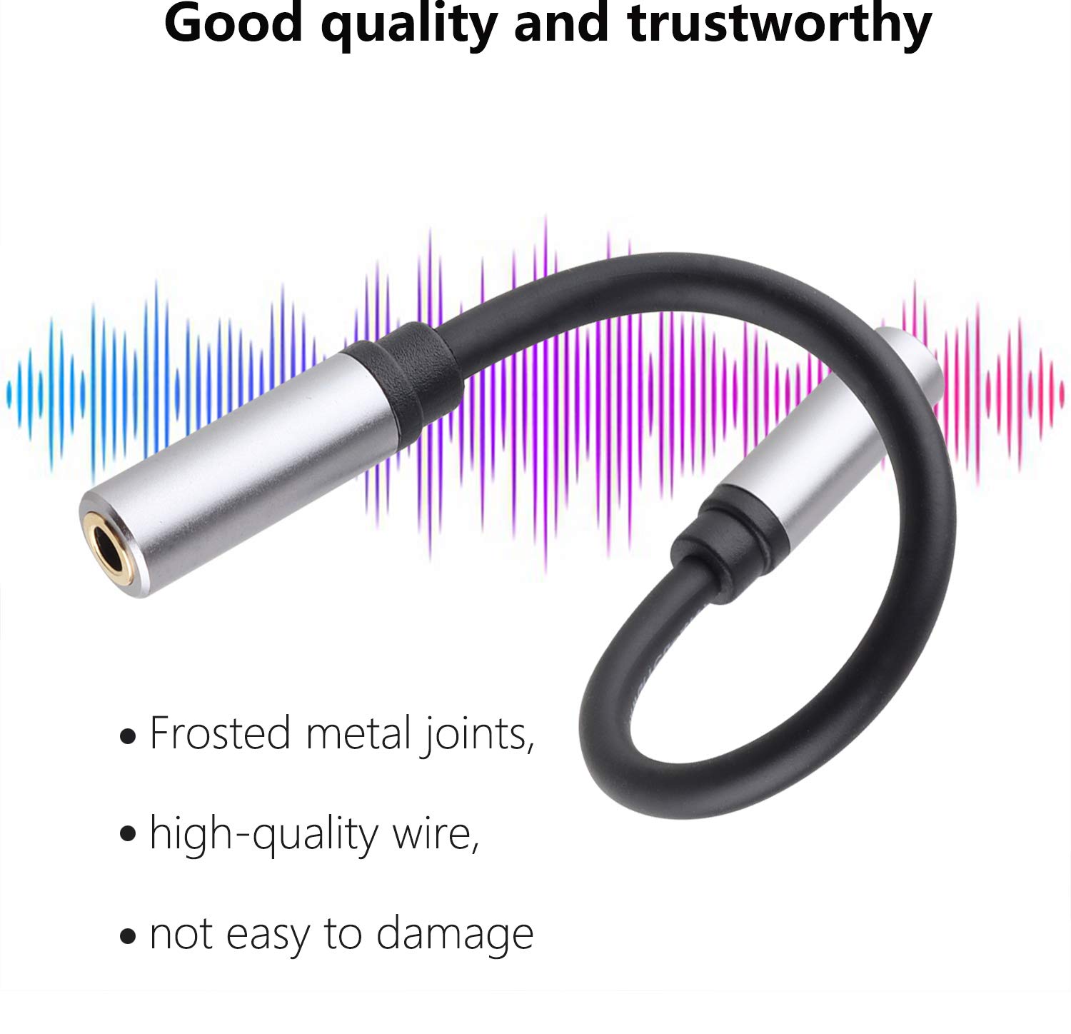 3,5 mm Buchse auf Buchse Adapterkabel TRS Stereo Audio AUX Stecker Cod für Kopfhörer, Auto, HiFi – 15 cm (6 Zoll) (grau)