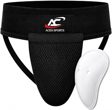 Mens Groin Guard with Cup, Boxing Jockstrap Protector for MMA, Kickboxing, Muay Thai, Karate & Martial Arts & Cricket