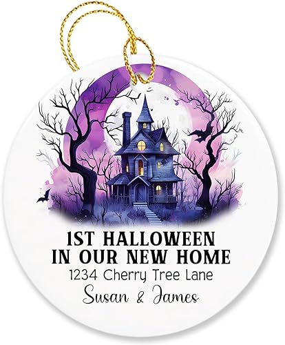 Miniatura 8 de Adorno personalizado de nuestro primer Halloween para parejas, adorno de Halloween comprometido para parejas comprometidas, adorno de 1er Halloween