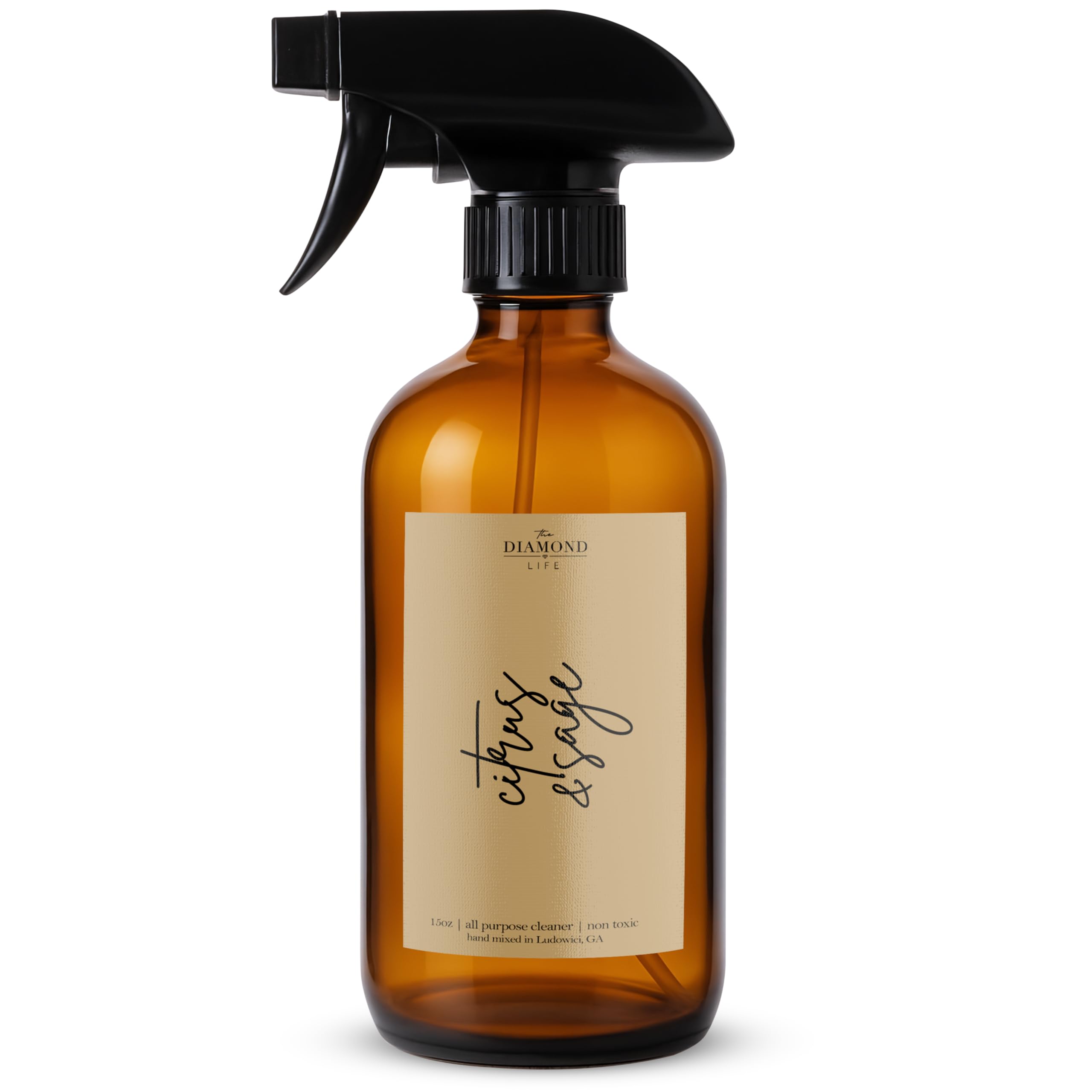 The Diamond Life Home 'CITRUS & SAGE' Scented Natural All-Purpose Cleaner - Plant Powered & Bio-based Ingredients - Safe, Effective, & Multi Surface: