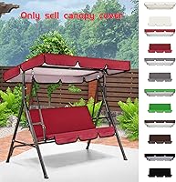 Vista 7 de Juego de cubierta superior impermeable para patio, cubierta superior de repuesto + funda de cojín para columpio para patio, columpio, jardín, Rojo