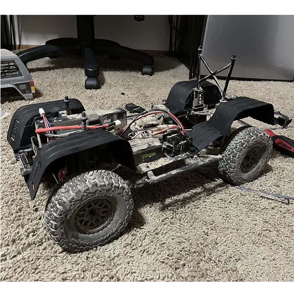 Parafango anteriore e posteriore plastica nera per 1/10 RC Crawler SCX10 II 90046 90047 parti di aggiornamento