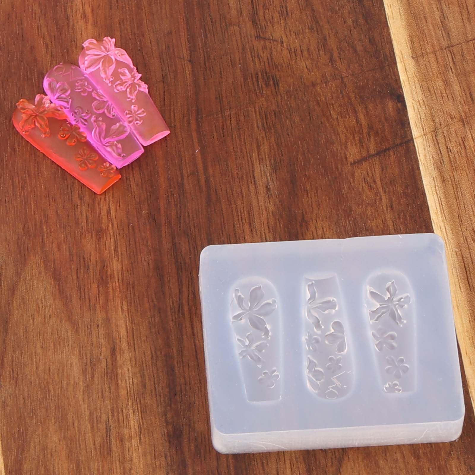 Gosknor 3D Kwiatowy Wzór Paznokci, Kwiatowe Charmsy Silikonowe Szablon Rzeźbienia Wzór Płatka Wiosenne Kwiaty Dekoracja na Końce Palców Zestawów do Paznokci DIY Projektów Rękodzielniczych