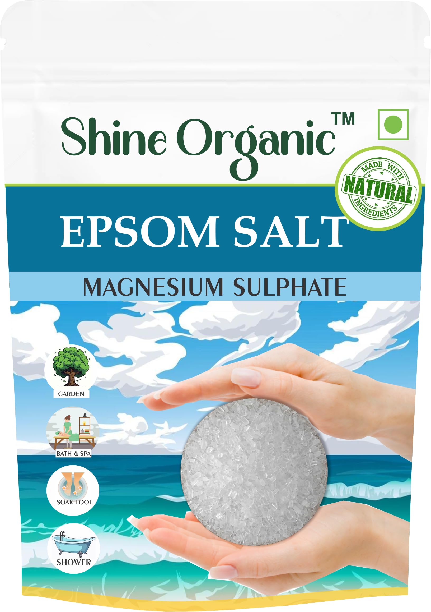 Epsom Bath Salt Crystal and Bath | For Muscle Relief, Relieves Aches & Pain | Granule | Therapeutic Spa For refreshing bath soak, (500 gm)-picture-15