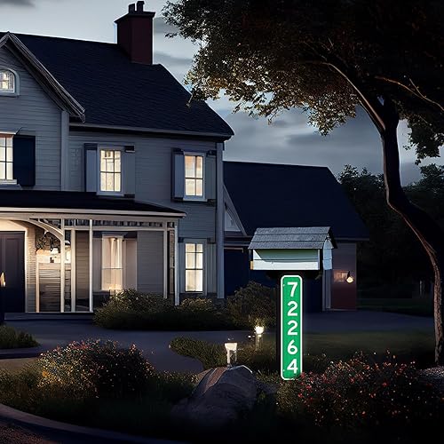 Miniatura 3 de Letrero de dirección 911, letrero reflectante vertical de emergencia personalizado, ideal para entrada, edificios de unidades múltiples y casa, 30 x