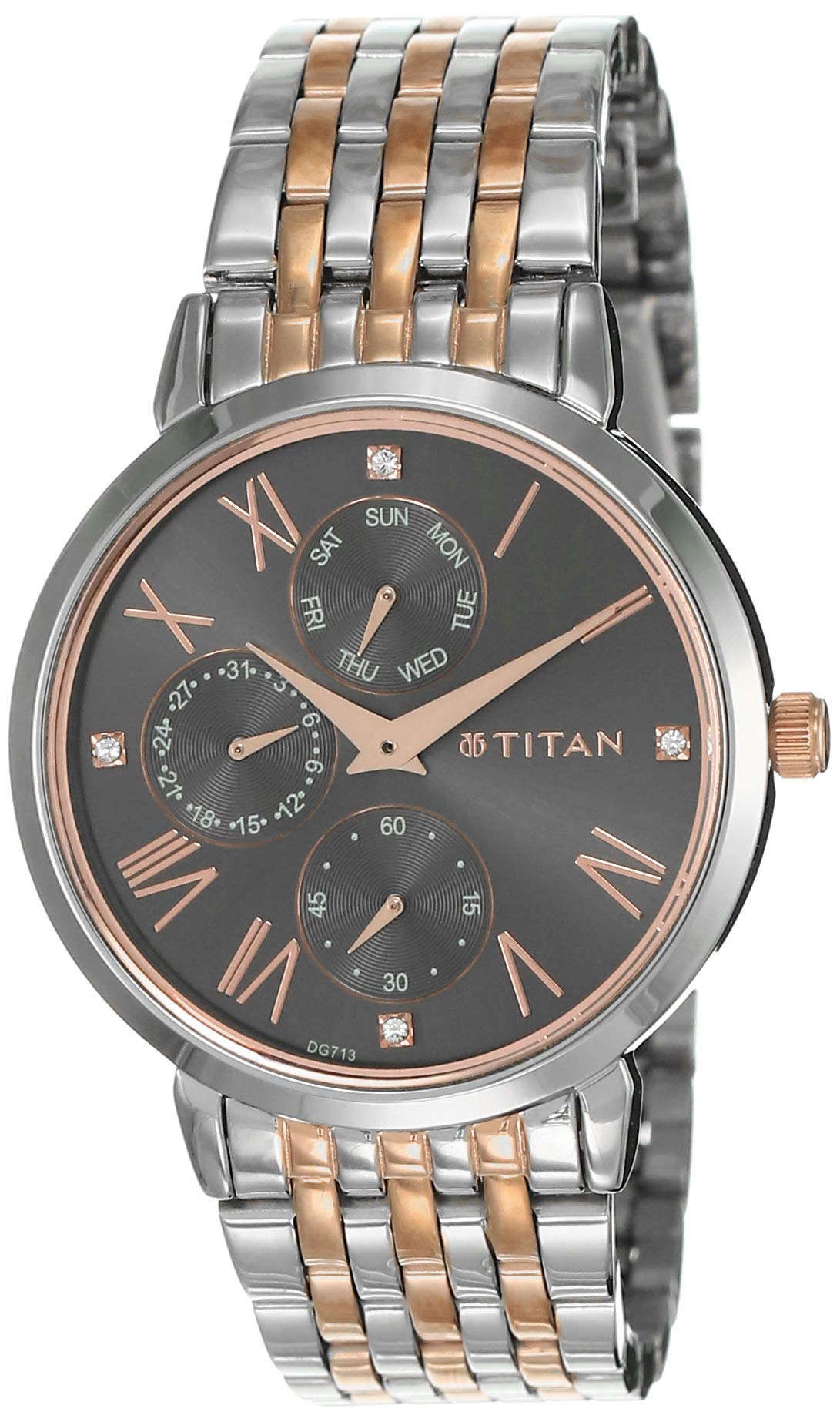 Titan Workwear Anthracite Dial Quartz Multifunction Stainless Steel Strap watch for Women-NS2569KM03 (B0768Z2WL1) Amazon Price History, Amazon Price Tracker