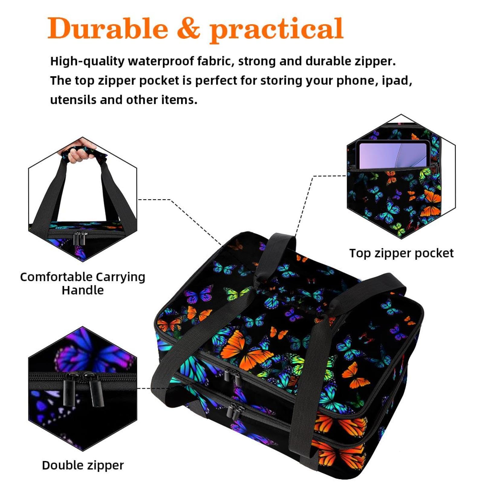 Grand sac à déjeuner isotherme pour homme et femme, double couche, étanche, étanche, réutilisable, sac fourre-tout pour le travail, l'école, le pique-nique, la plage, le camping, les voyages,