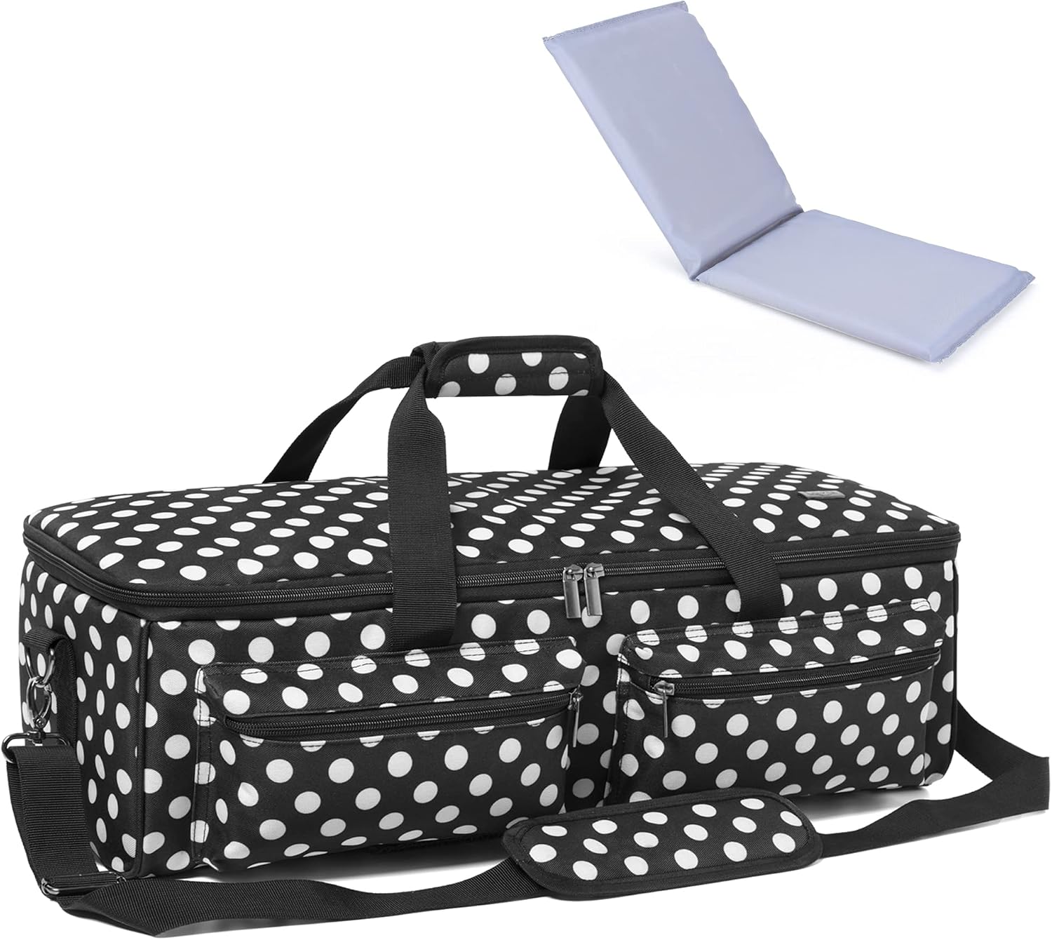LUXJA Carrying Bag Compatible with Cricut Explore Air and Maker, Tote Bag Compatible with Cricut Explore Air, Silhouette Cameo 4 and Supplies (Bag Only), Black Dots