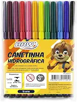 Canetinha Hidrográfica Blister com 12 Cores, BRW