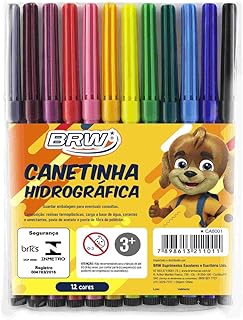Canetinha Hidrográfica Blister com 12 Cores, BRW