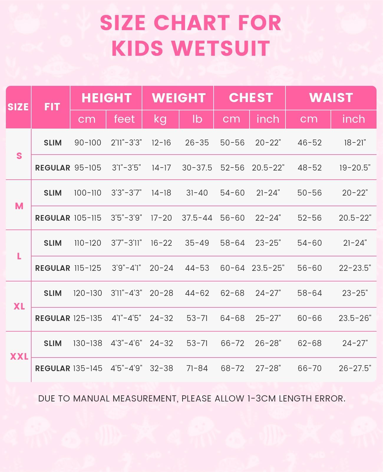 Gogokids Traje de Neopreno para Niñas, Ropa de Natación 2.5mm Neopreno Cálido Traje de Buceo Engrosado Bañador de Una Pieza Manga Larga Protección Solar UV 50+