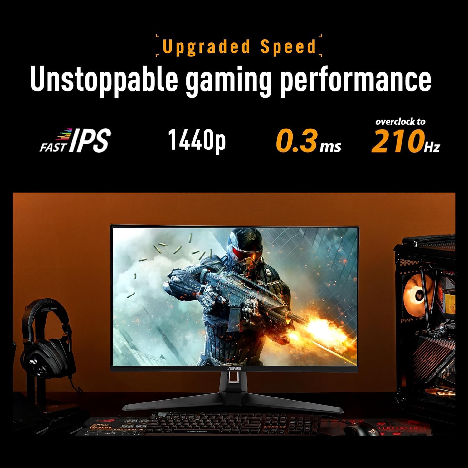 Monitor de jogos ASUS TUF Gaming VG27AQ5A-J: 68.6 cm, QHD
