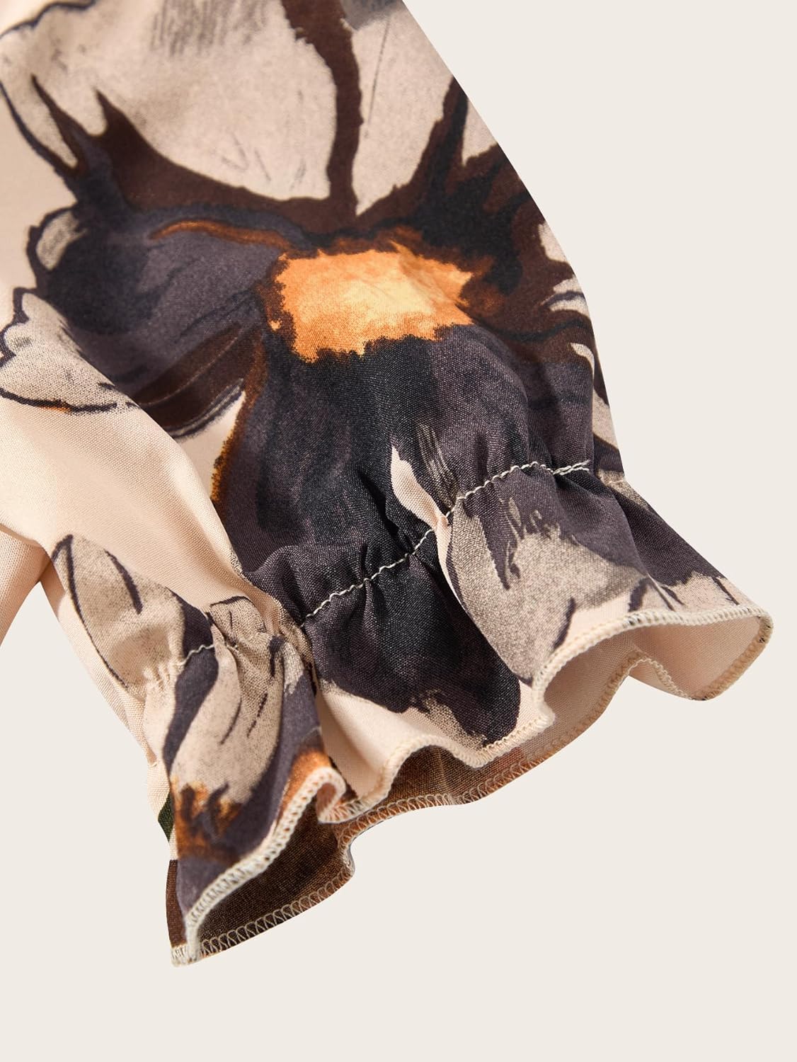 Women's Boho Floral Maxi Dress Elegant Ruffle Sleeve Tie Back Flowy Sundress Beach Vacation Outfits - Image 4