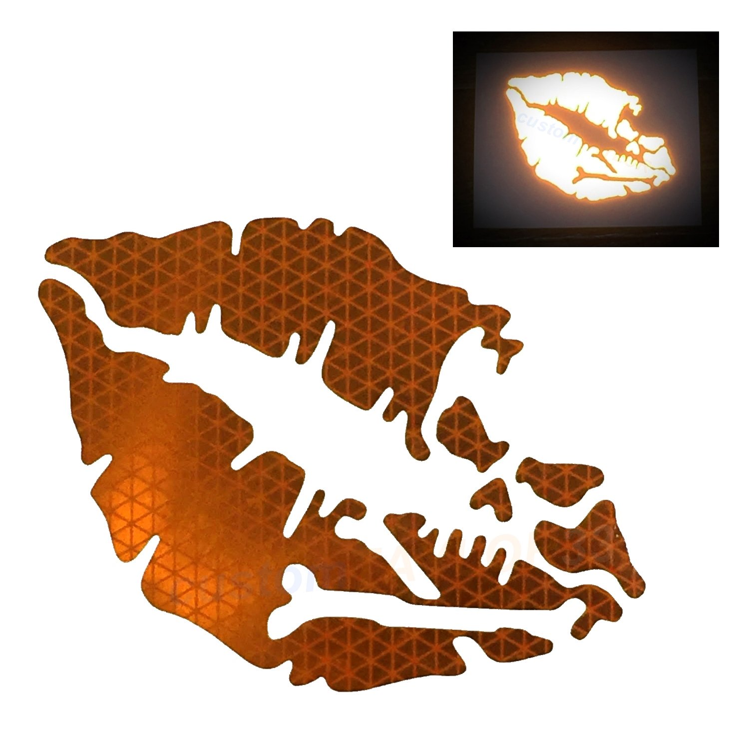 customTAYLOR33 High Intensity Reflective Vinyl Death Kiss Skull Crossbones Lips Decal Bumper Sticker - Cars, Motorcycles, Helmets, Wind Screens,