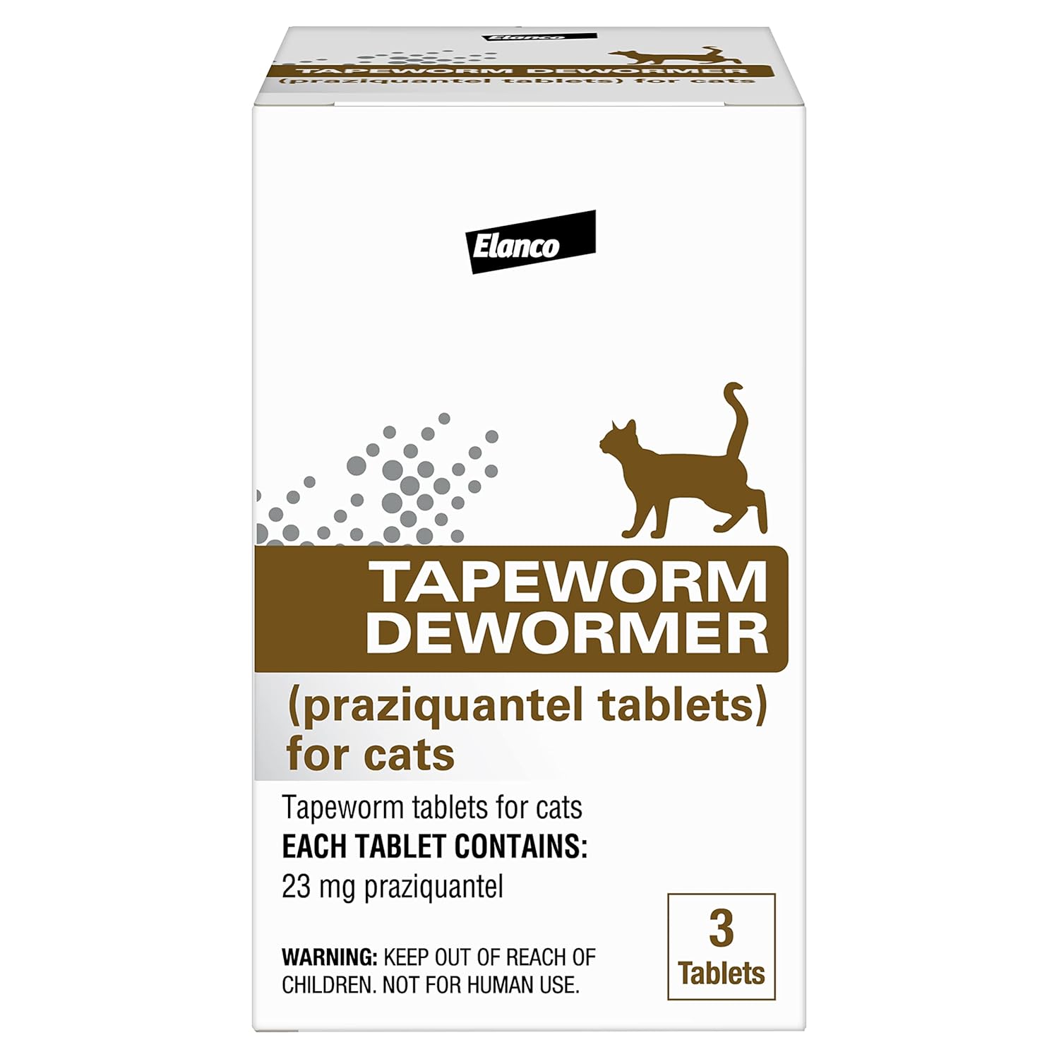 Elanco Tapeworm Dewormer praziquantel tablets for Cats and Kittens 6 Weeks and Older 3-count