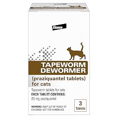 Elanco Tapeworm Dewormer praziquantel tablets for Cats and Kittens 6 Weeks and Older 3-count