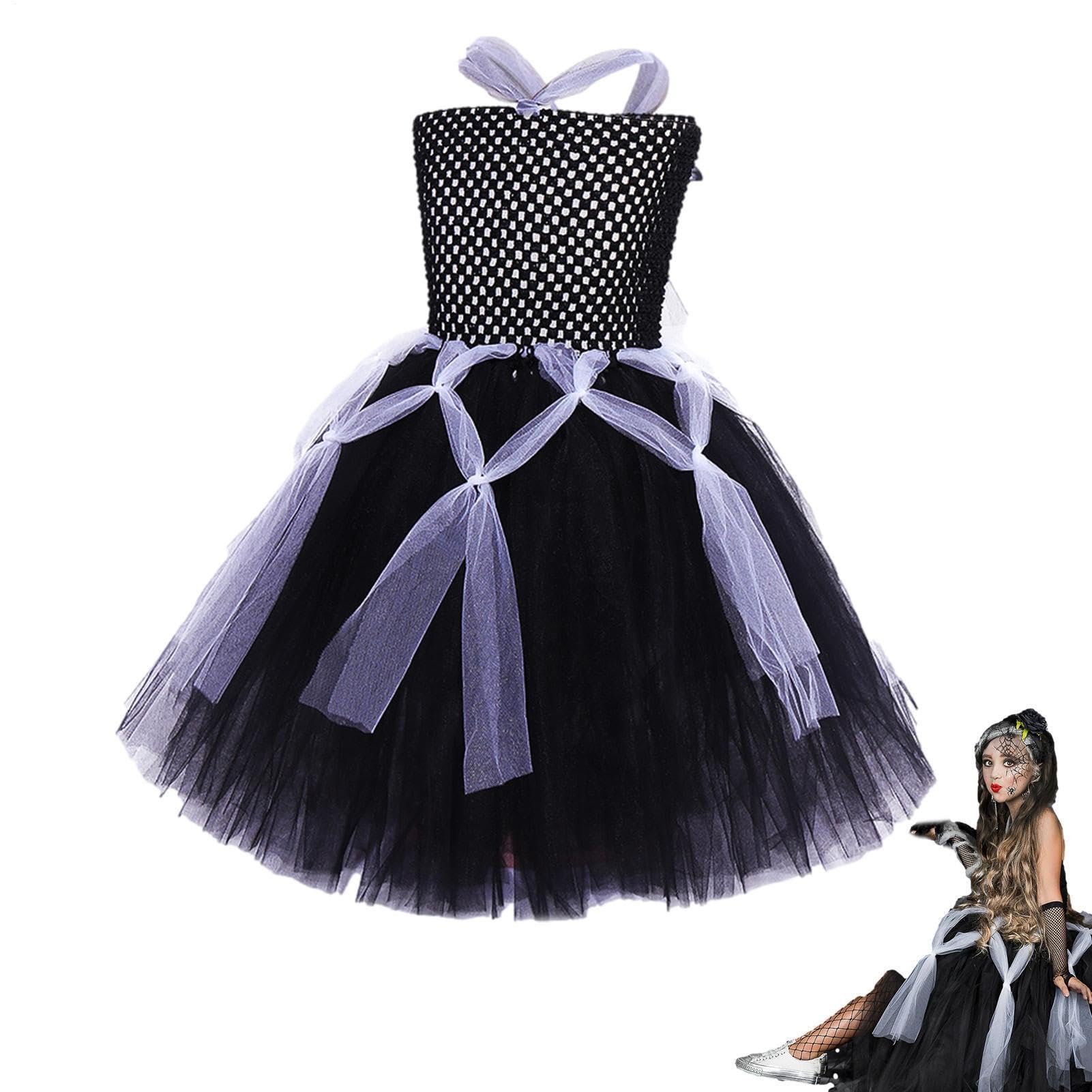 Vestito Tulle Halloween Ragazza Costume Cosplay Senza Maniche Gonna Tutu Balletto | Vestito Halloween Tulle Per Carnevale Raccolta Danza Accessori Foto 2 A 12 Anni Festa A Tema Scena