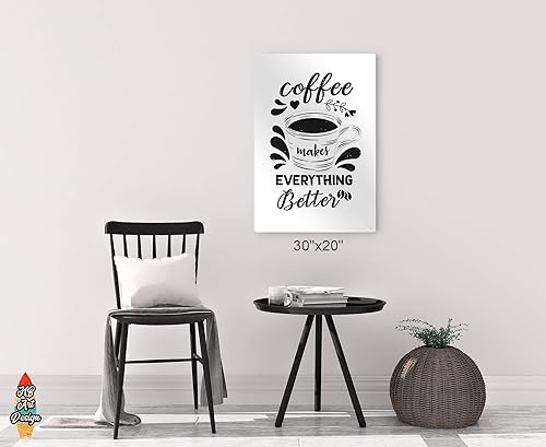 Miniatura 6 de HB Art Design Coffee Makes Everything Better Black Quote and Mug Sketch Metal Print Wall Art Coffee Bar Decor Coffee Signs Kitchen Wall Decor Dining