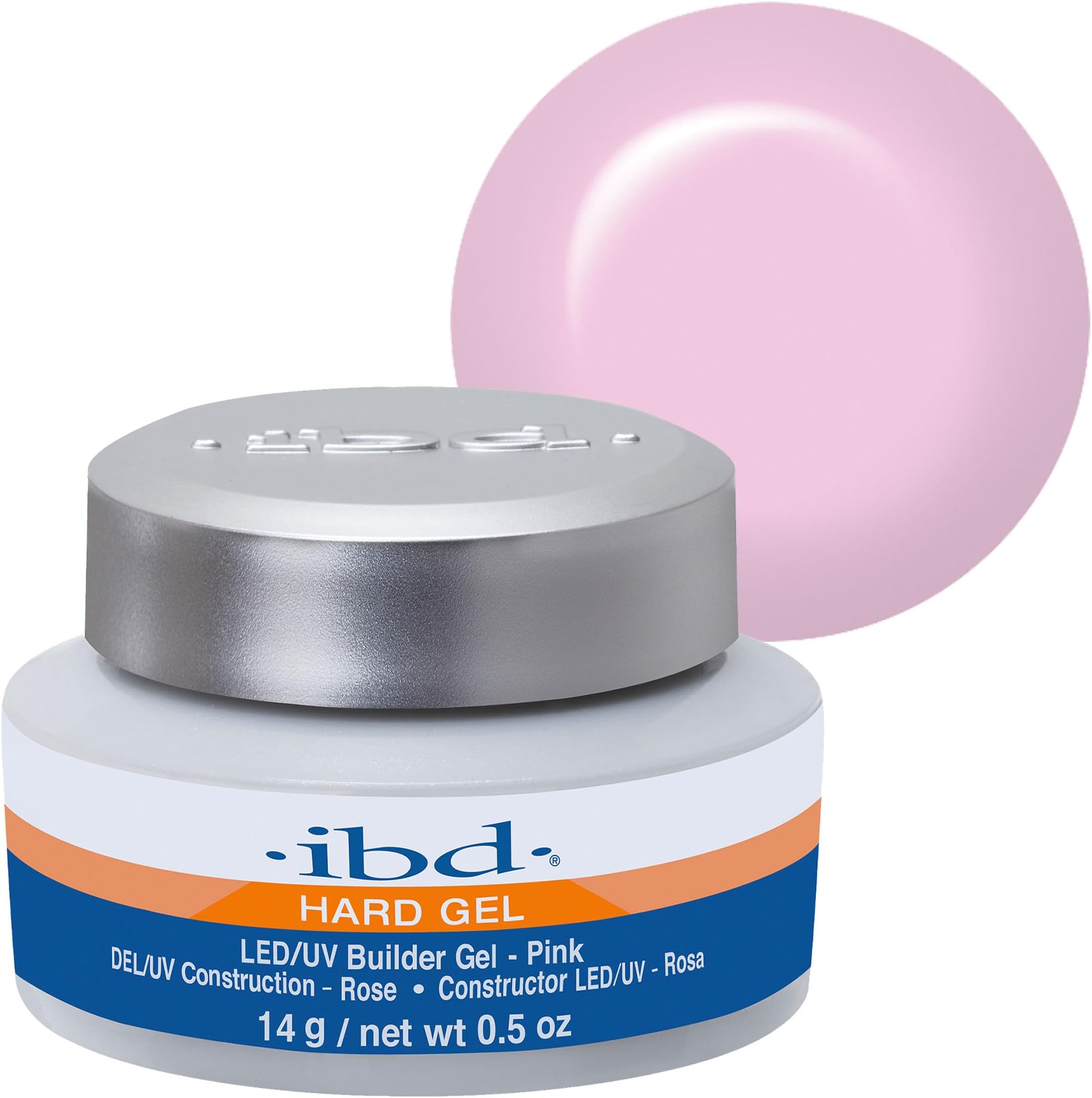 Hard Gel - LED/UV Builder Gel Pink, 1 pack (1 x 14 g) - MADE IN USA - Nail building at home - without appointments and noisy nail salons
