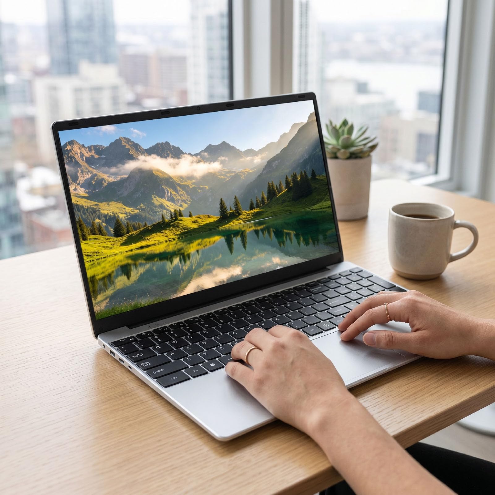 XUMIUZIY Laptop da 15,6 Pollici, Celeron N5100 8GB RAM 1TB SSD, Display con Tastierino Numerico Retroilluminato, Winos 11 PRO, per Il Lavoro Quotidiano e L'intrattenimento (Spina Europea)