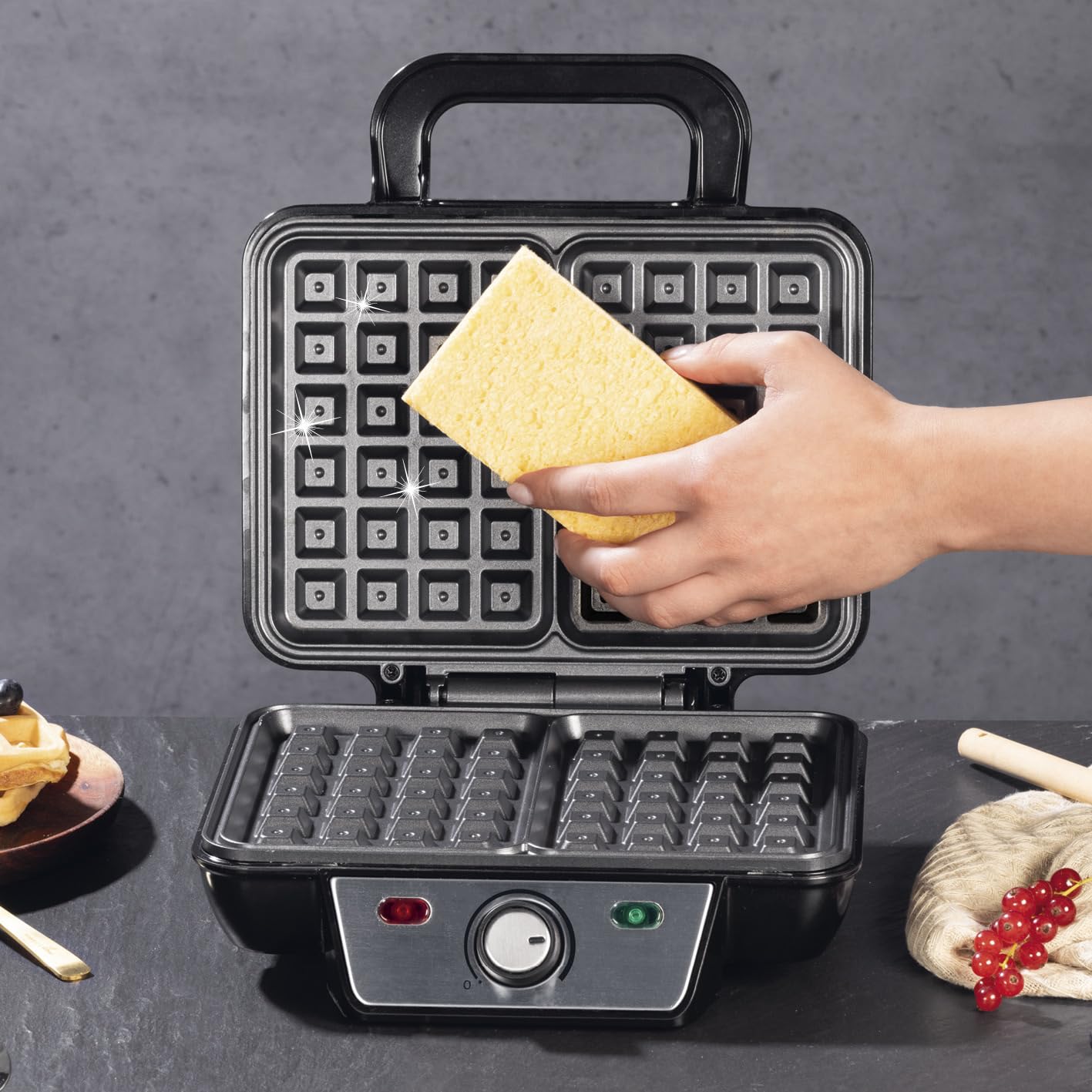 GOURMETmaxx wafelijzer 4 wafels anti aanbaklaag 1200 W Belgische wafel