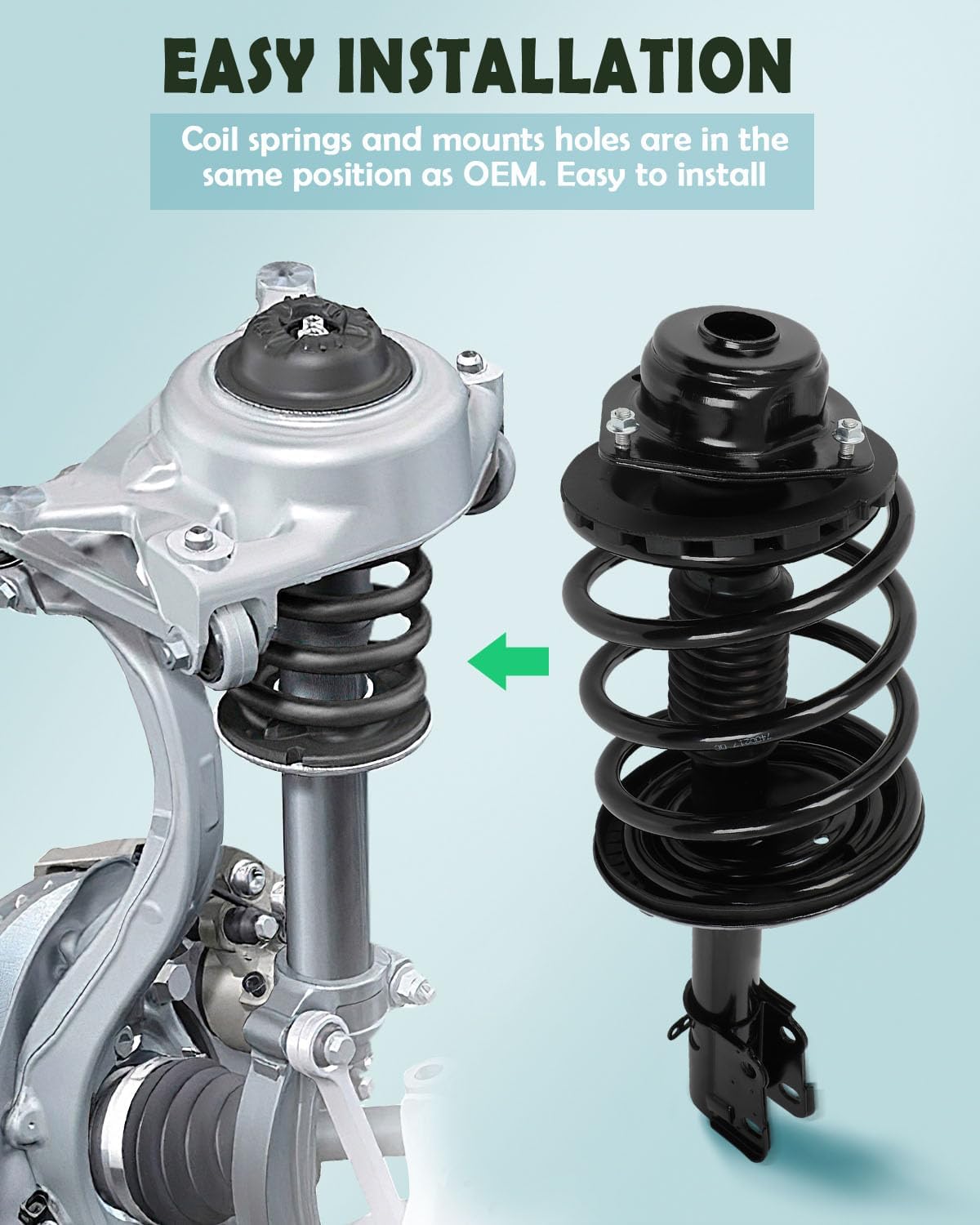 SCITOO - Front Complete Strut & Coil Spring Assembly Fits 1996-2000 for Chrysler Town & Country 2000 for Chrysler Voyager 1996-2000 for Dodge Caravan for Plymouth Grand Voyager 171964R - Set of 2