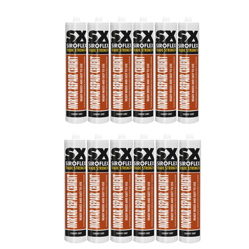 SiroflexReady Mixed Repair Mortar Cement Brick Pointing Crack Gap Filler Grey - 12 Pack