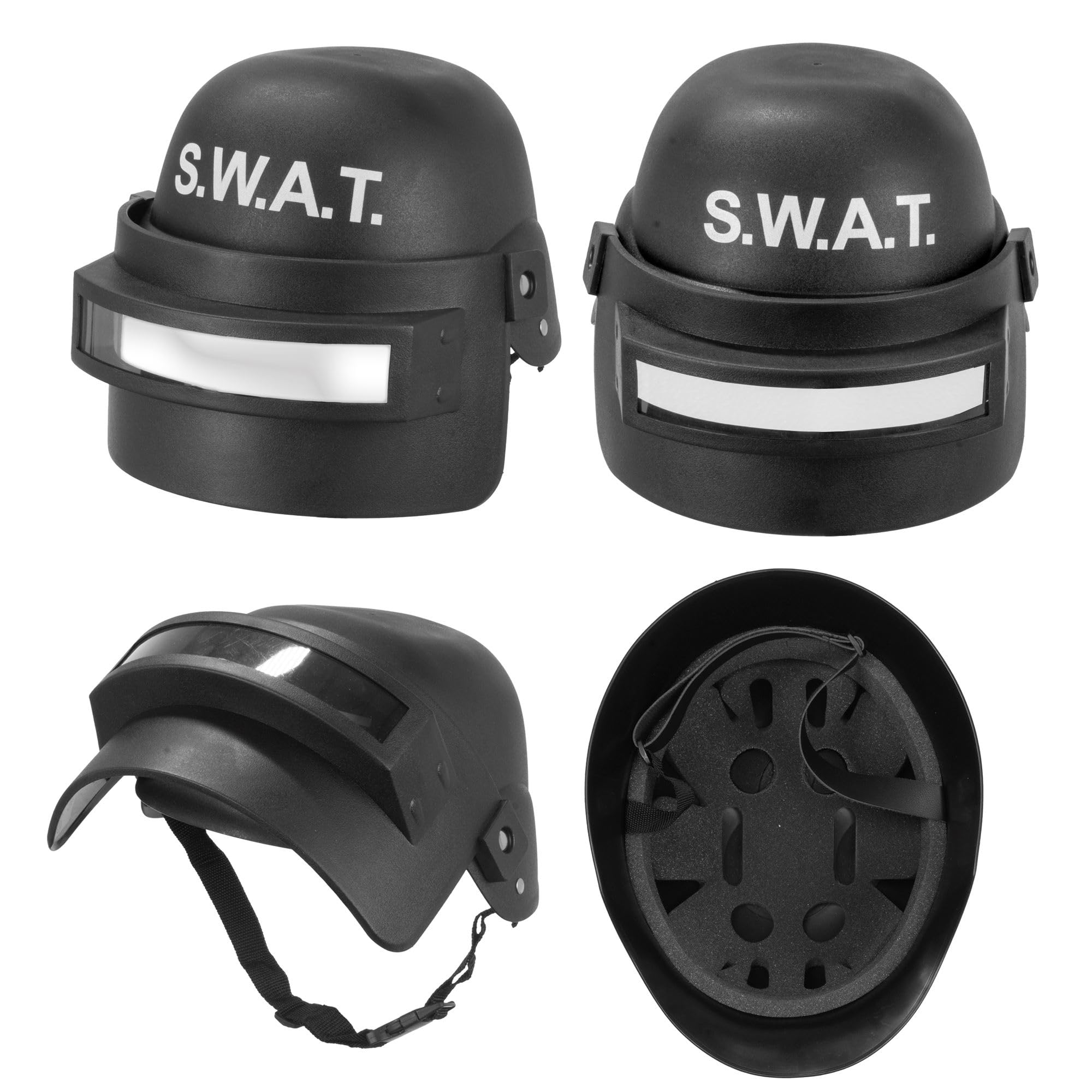 W WIDMANN MILANO Party Fashion - hełm S.W.A.T. z przyłbicą dla dzieci, wykonany z twardego plastiku, Swat Agent, Policja, FBI, SEK