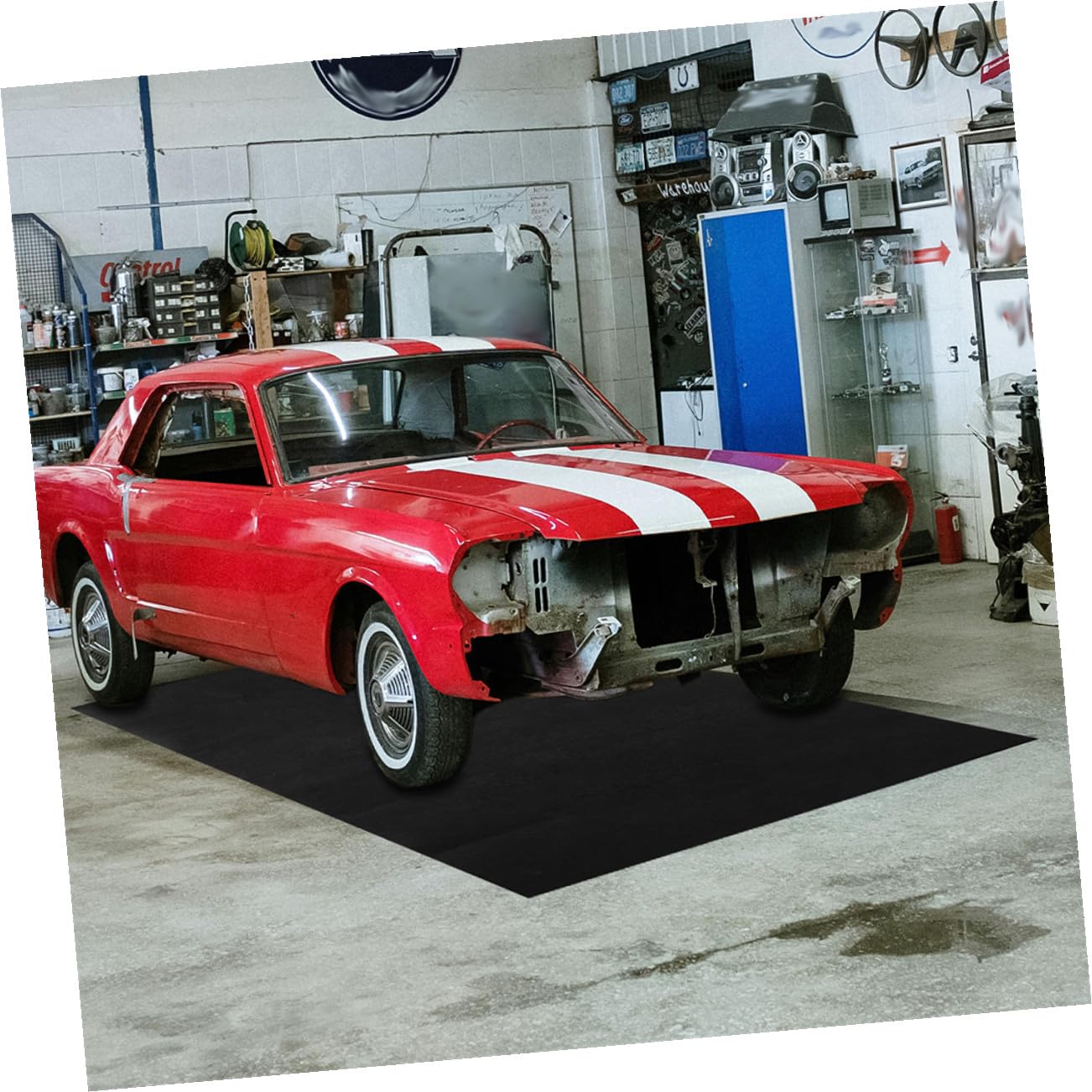 Ölabsorbierende Autoreparaturmatte 72x36cm Faserbodenmatte Garagenbodenschutz Vielseitige Ölauffangmatte für Fahrzeug und Werkstatt