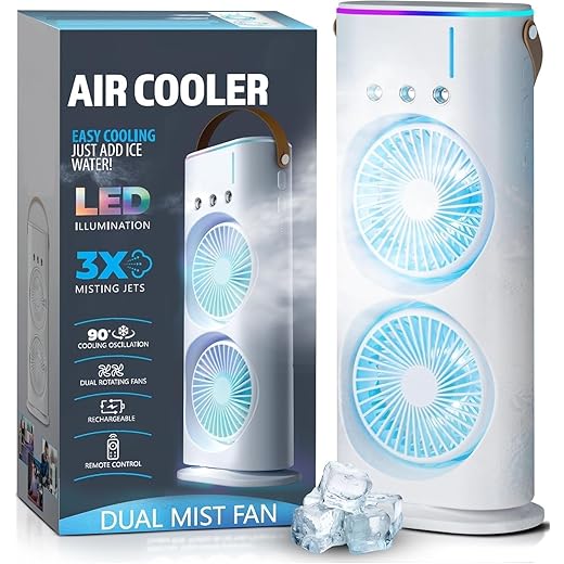 Aluan Portable Double Ended Mist Spray Fan for Summer Room C