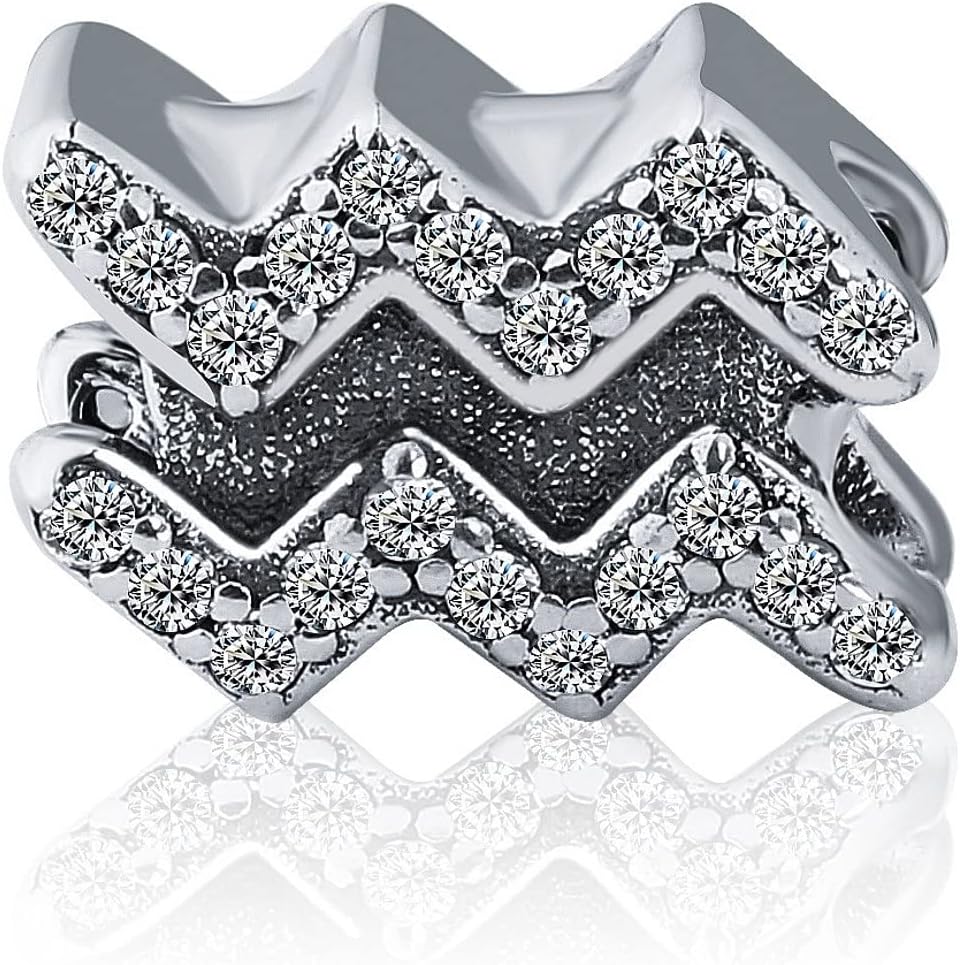 12 Zodiac Signs Birthday Constellations 925 Sterling Silver Charm Bead fits Pandora Bracelets & Necklaces & More