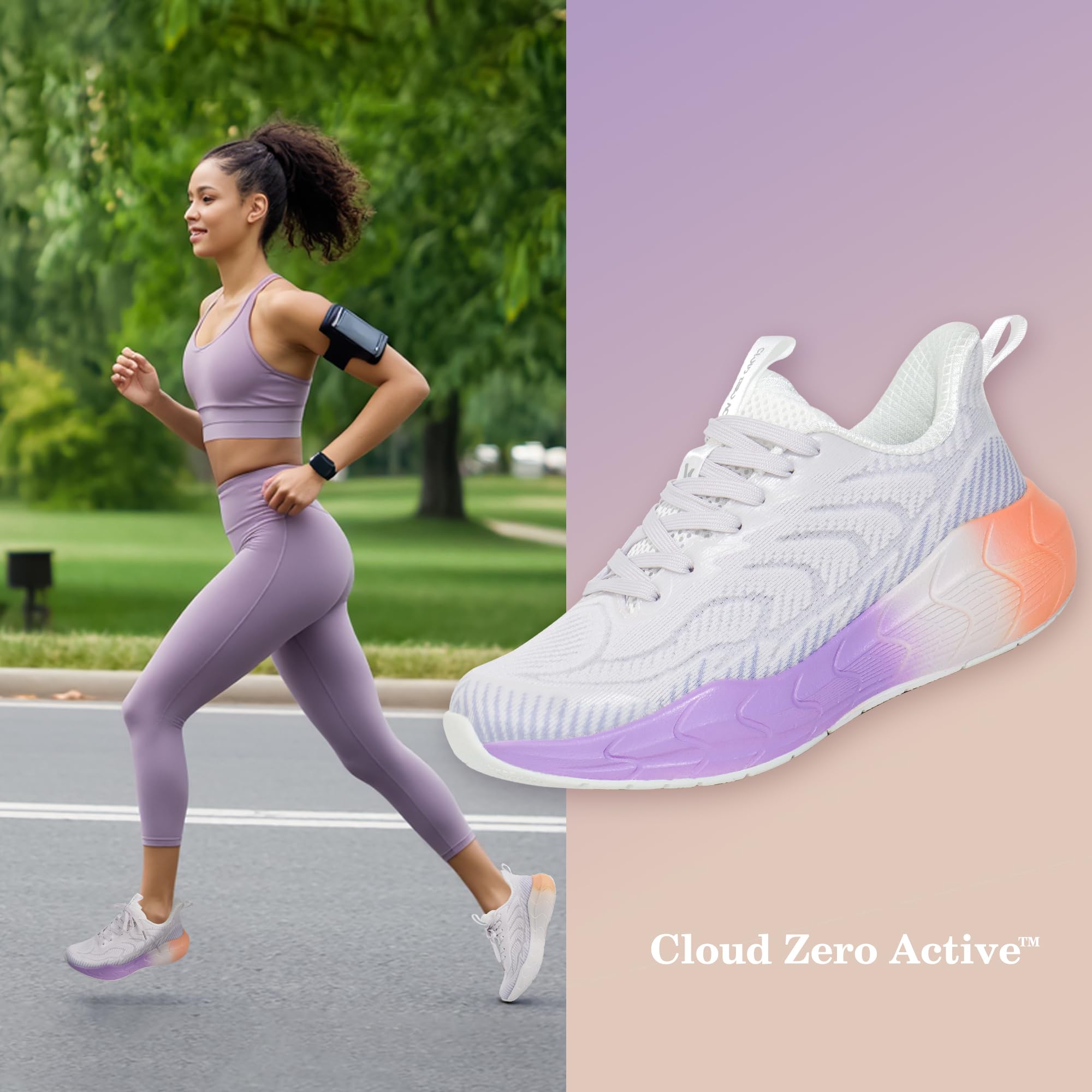 Hawkwell Cloud Zero Active Cushion - Zapatillas de senderismo transpirables para mujer, ligeras, antideslizantes, modernas