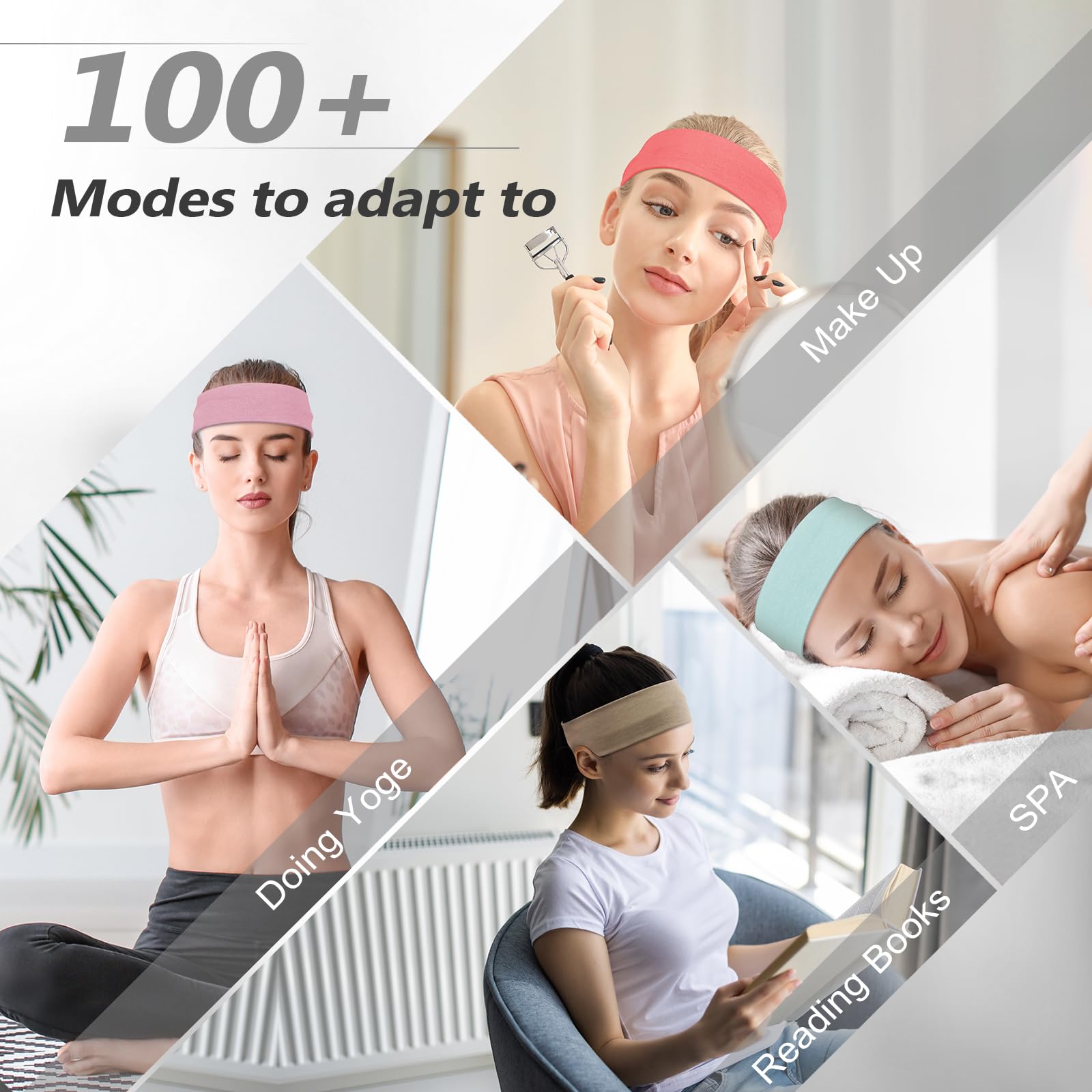 5er Set Damen-Stirnbänder – Rutschfeste Baumwolltücher In 5 Farben Für Sport & Alltag