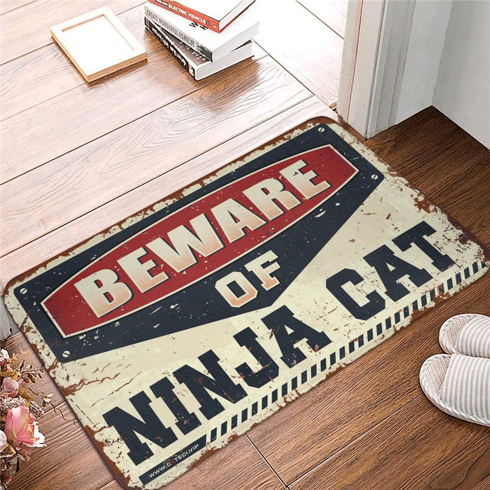 Felpudo de verano al aire libre de gato ninja 40x60 cm para alfombra de cocina